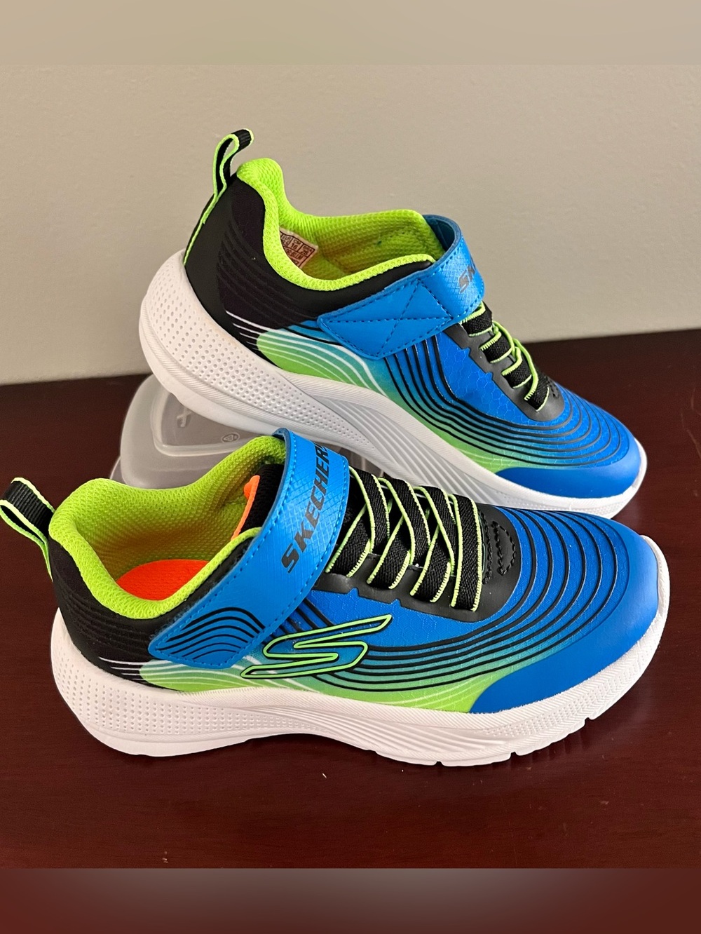 Skechers® Microspec Advance Boys' Sneakers Lime Green/Blue Size 12 New
